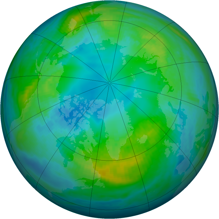 Arctic ozone map for 27 October 1982